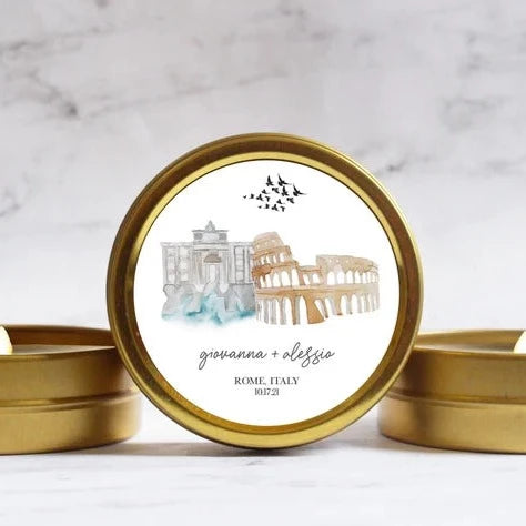 Rome Italy Wedding Candle