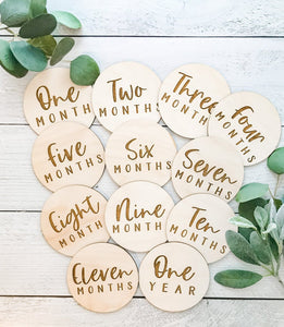 Wood Monthly Milestone Cards