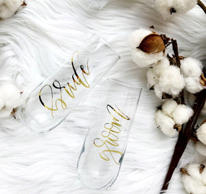 Bride & Groom Champagne Flute Set