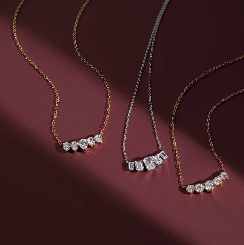 Graduated 5 Stone Pear Necklace