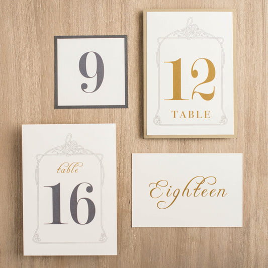 Antique Glitter Flat Table Numbers