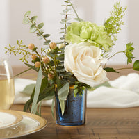 Blue Mercury Glass Tea Light Holder (Set of 4)