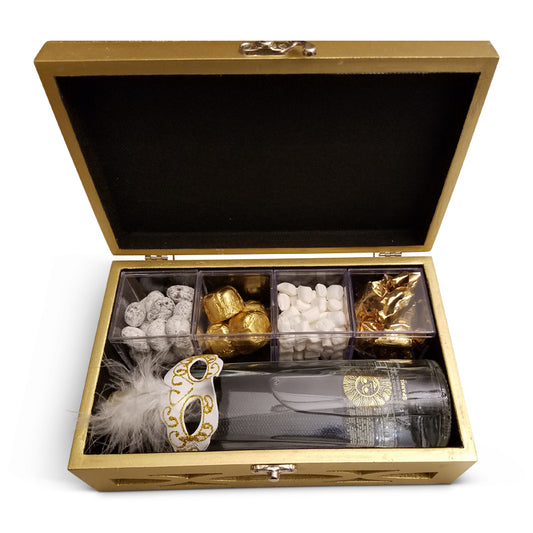 Mirrored Personalized Gift Box In White, Gold, Or Champagne, 9.5" X 5.75" X 3.25"
