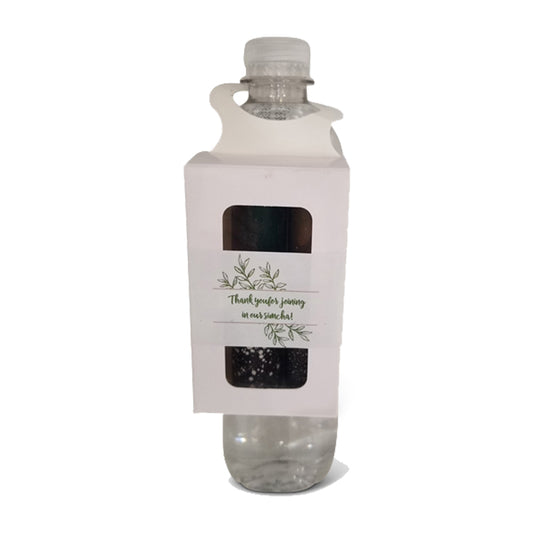 White Leaf Design Bottle Hanger To Go Package (Chocolates Optional)