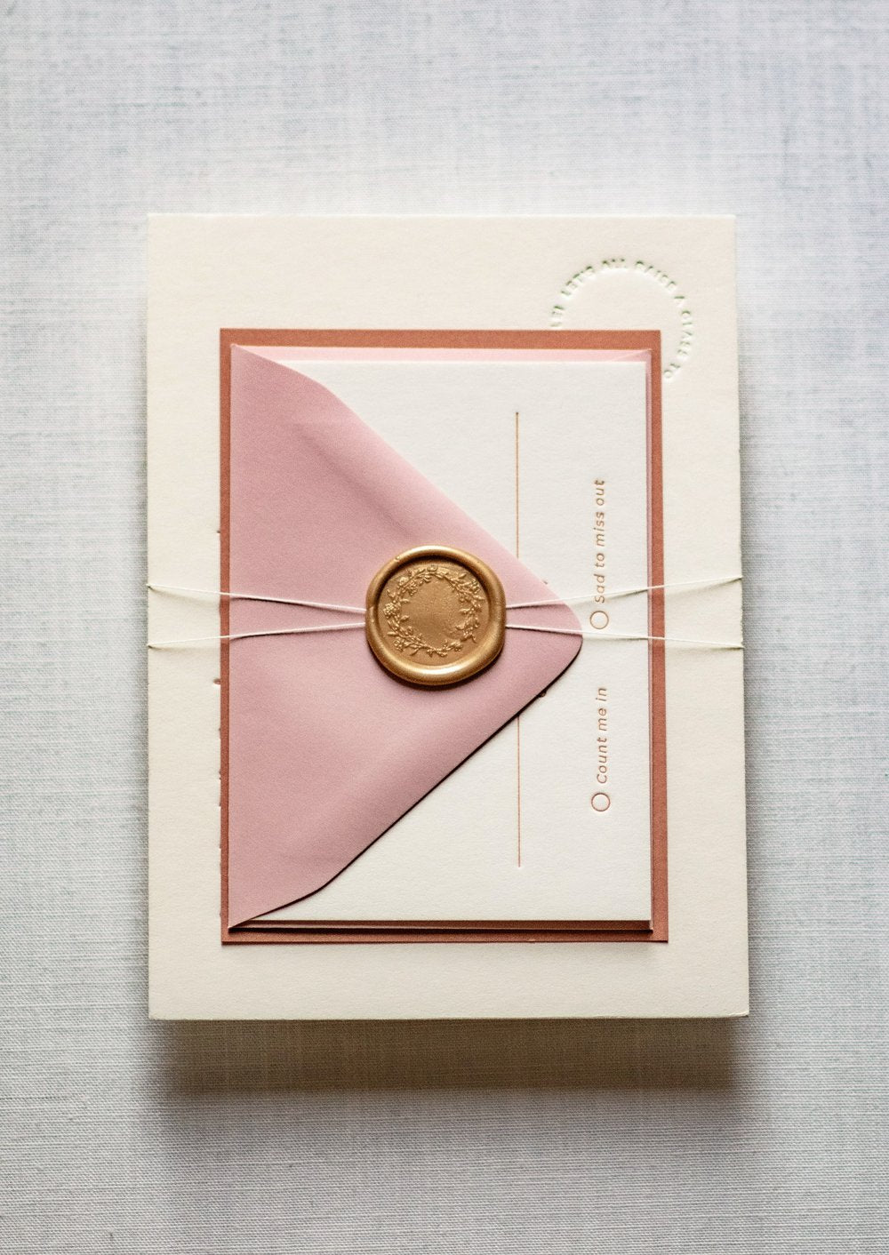 The Elena Invitation Wraps + Wax Seals
