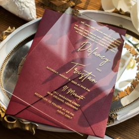 Simple Greeny Minimalist Acrylic Wedding Invitations CAX085