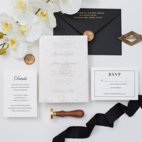 Elegant White Uv Printed Vellum Jacket Wedding Invitations Swpi132