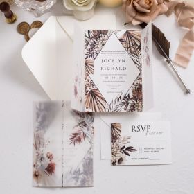 Wildflower Elegance Invitation With Vellum Pocket Swpi145