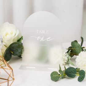 Frosted Arched Acrylic Wedding Table Numbers CT021