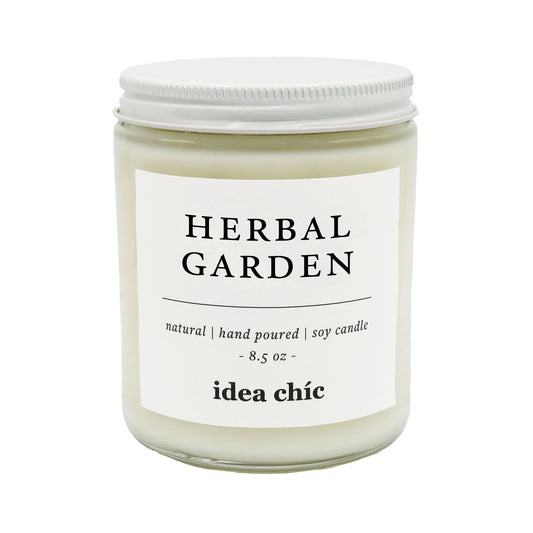 8.5 oz. Herbal Garden Candle Glass Jar