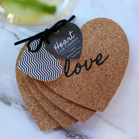 Heart Cork Coaster (Set of 4)