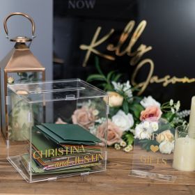 Simple Clear Acrylic Wedding Card Box with Arched sign CABA001