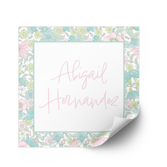 Ditsy Pink & Green Floral Sticker