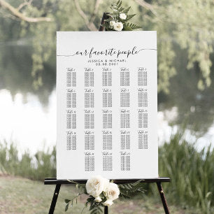 23 Table Large Wedding Guest Seating Chart Foam Board