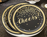 Party Time Gold Foil Cheers 9 in. Premium Paper Plates (Set of 8)