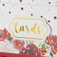 Burgundy Blush Floral Collapsible Card Box