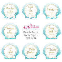 Beach Party Décor Sign Kit (Set of 8)