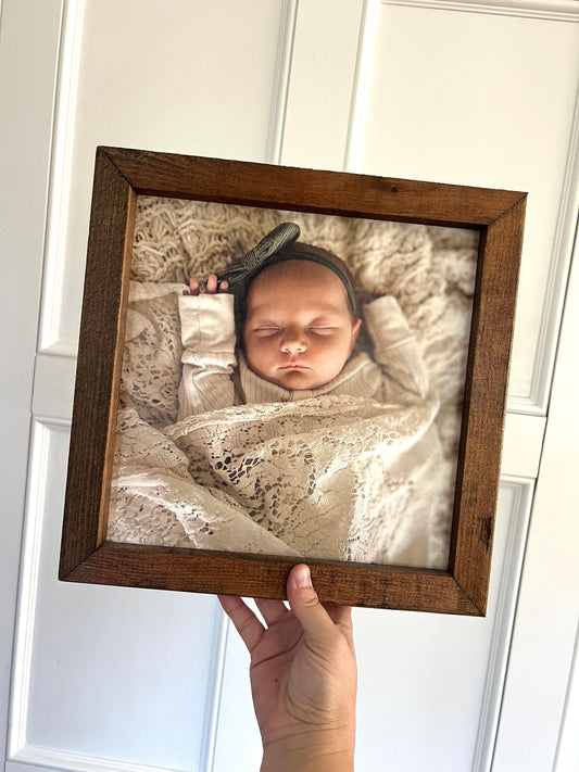 Custom Wood Framed Family Photo Sign