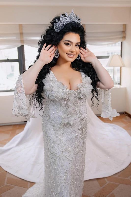 Ellee Real Bride Adorned With Bilquis Majestic Swarovski Wedding Crown