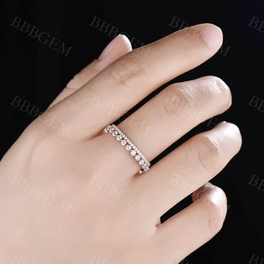 2MM Moissanite Full Eternity Band Solid Yellow Gold Antique Ring for Women