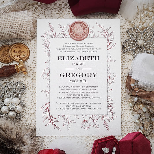 Affordable Custom Wedding Invitation 3001