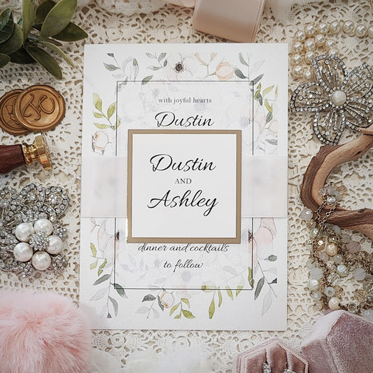 Affordable Custom Wedding Invitation 3005