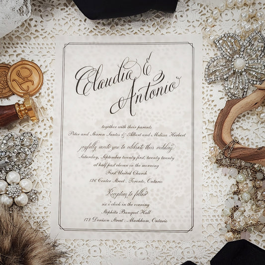 Affordable Custom Wedding Invitation 3008