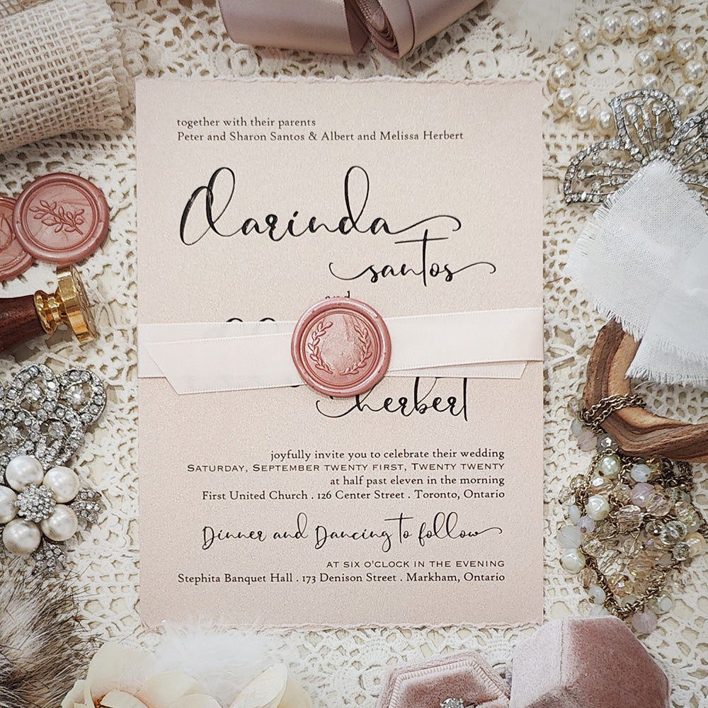Affordable Custom Wedding Invitation 3016