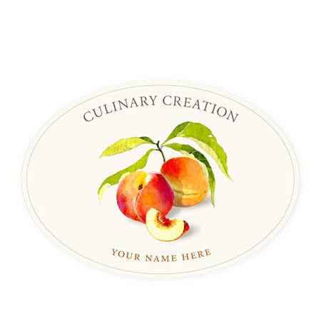 Juicy Peaches Oval Kitchen Labels