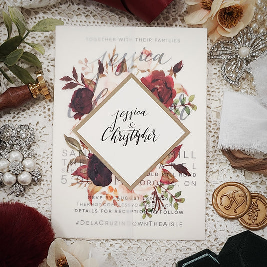 Vellum Wrap Wedding Invitation 3201
