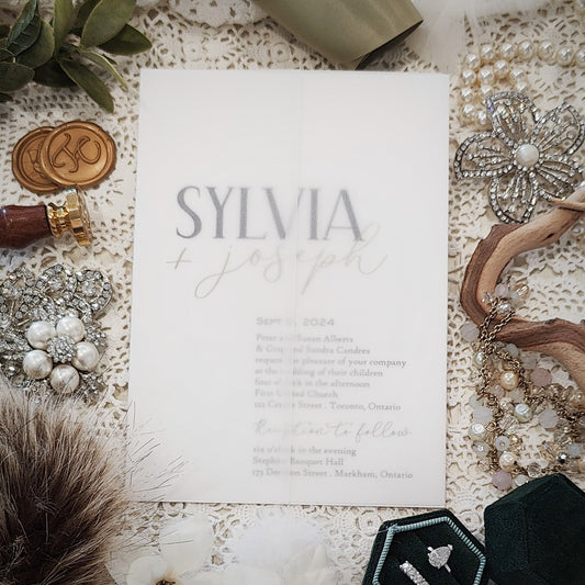 Vellum Wrap Wedding Invitation 3203