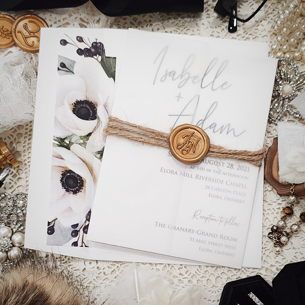 Vellum Wrap Wedding Invitation 3208