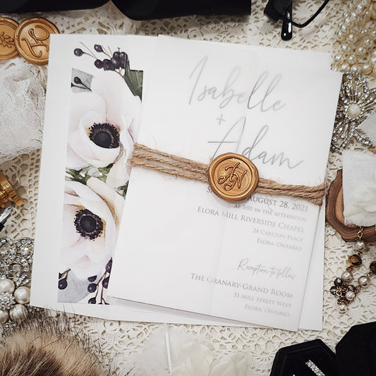 Vellum Wrap Wedding Invitation 3208