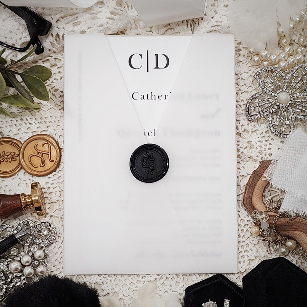 Vellum Wrap Wedding Invitation 3209