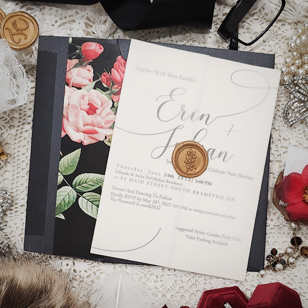 Vellum Wrap Wedding Invitation 3212