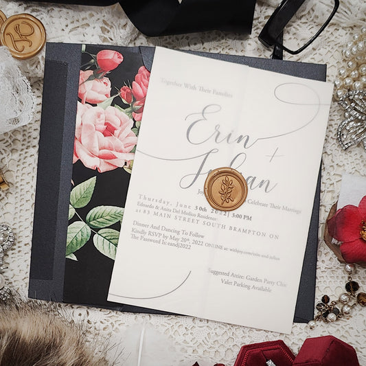 Vellum Wrap Wedding Invitation 3212
