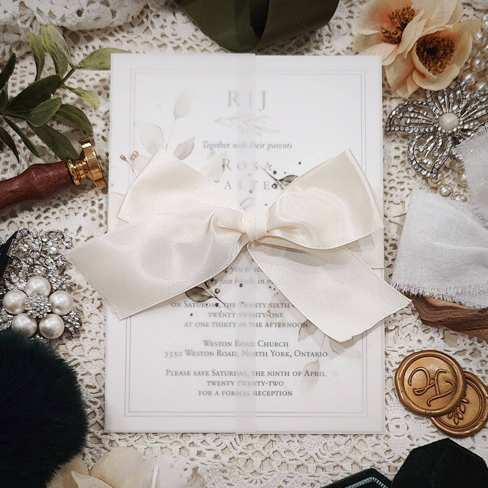 Vellum Wrap Wedding Invitation 3216
