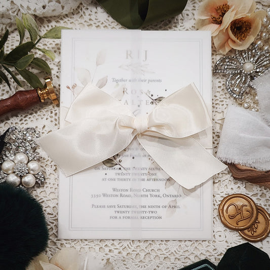 Vellum Wrap Wedding Invitation 3216