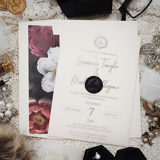 Vellum Wrap Wedding Invitation 3220