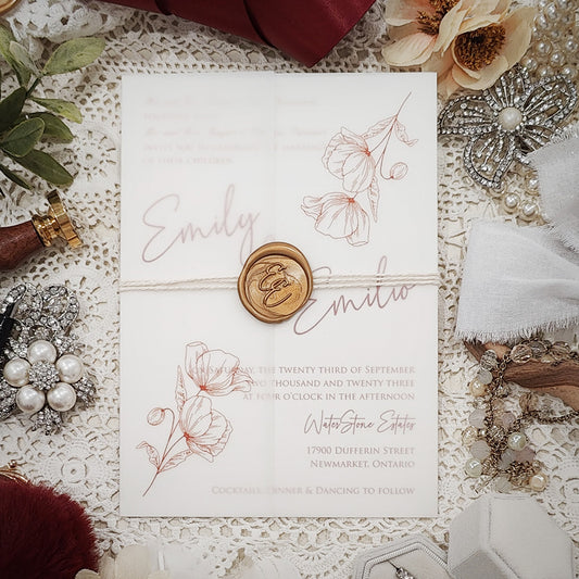 Vellum Wrap Wedding Invitation 3222
