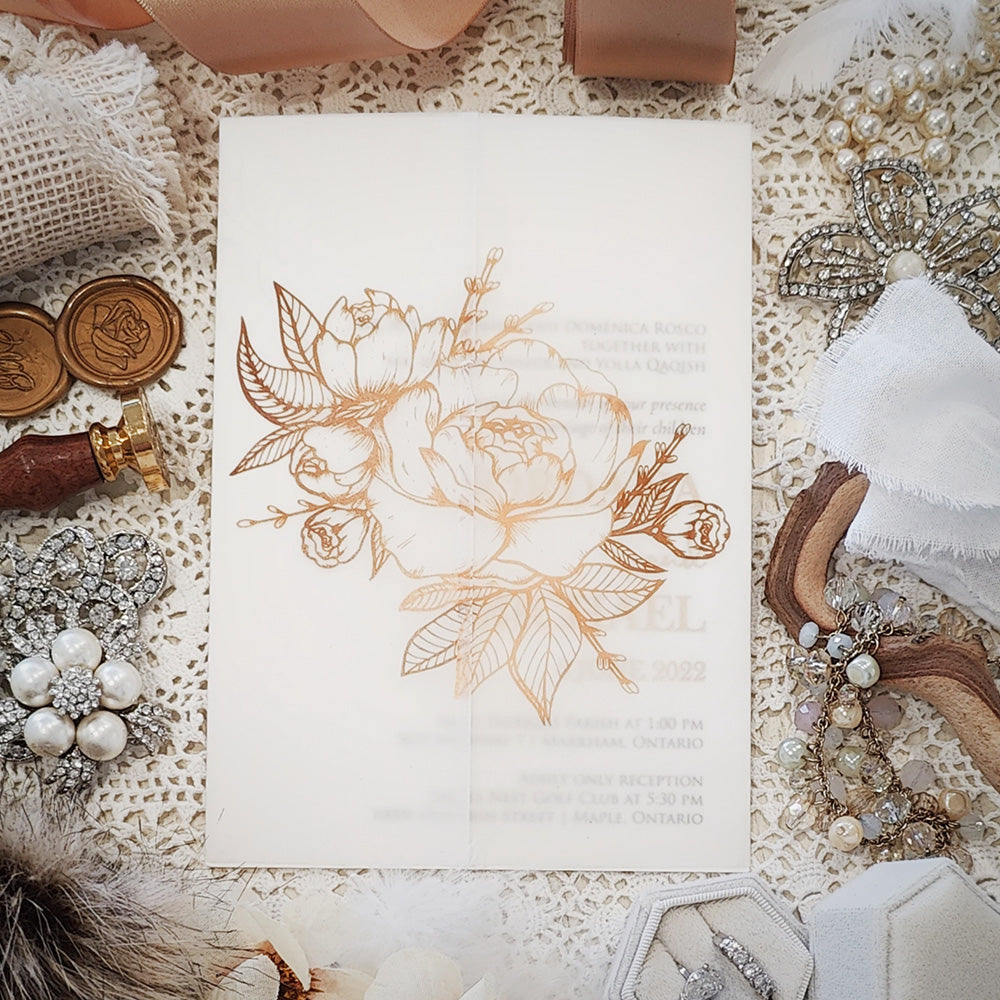 Vellum Wrap Wedding Invitation 3225
