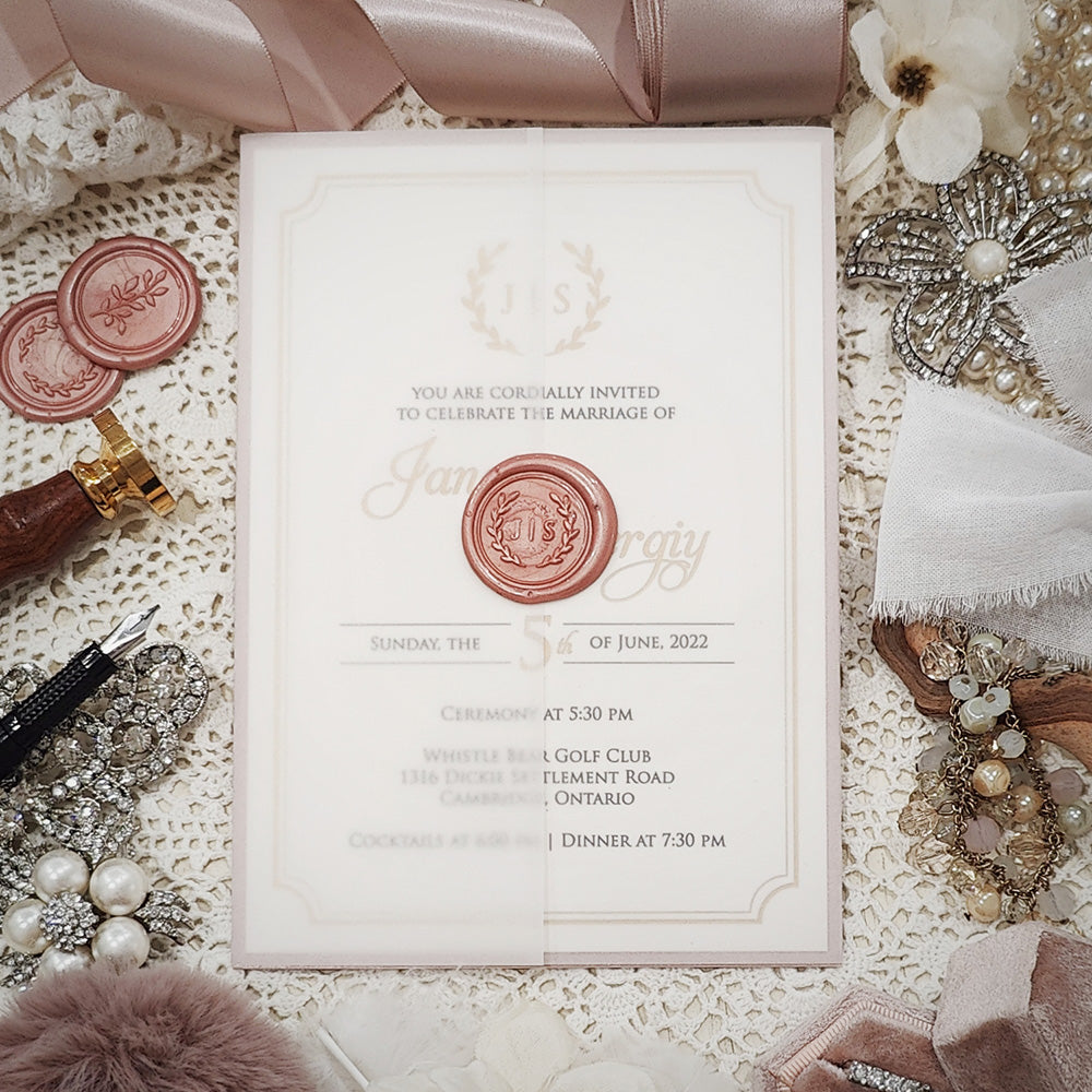 Vellum Wrap Wedding Invitation 3226