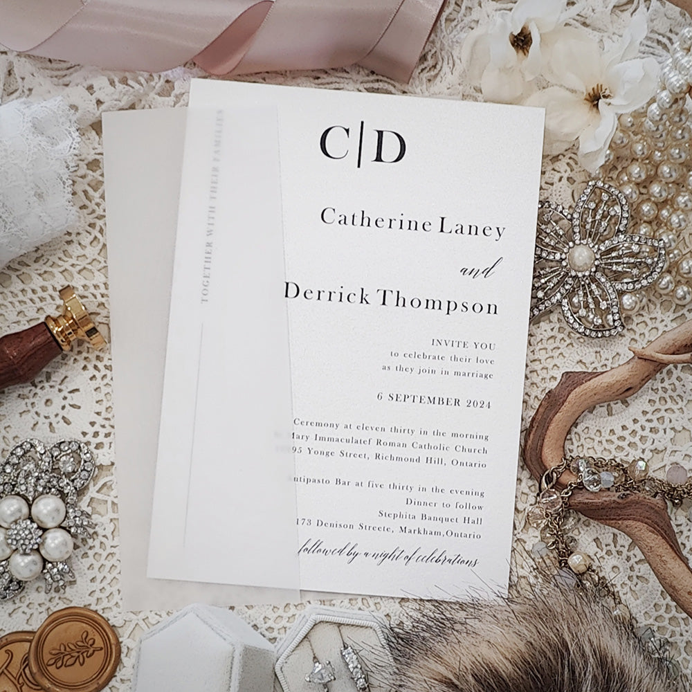 Vellum Wrap Wedding Invitation 3228