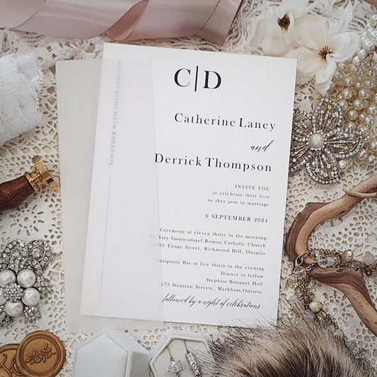 Vellum Wrap Wedding Invitation 3228