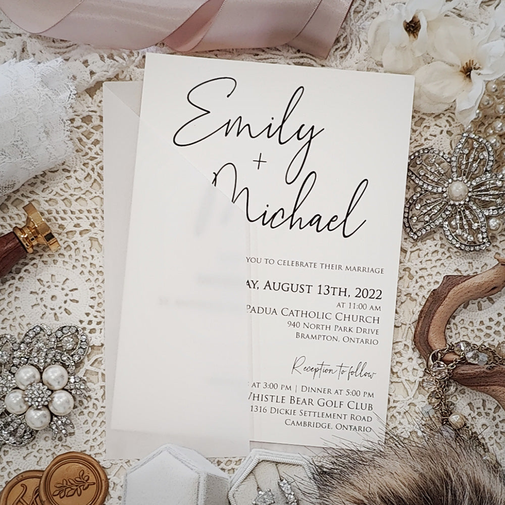 Vellum Wrap Wedding Invitation 3229
