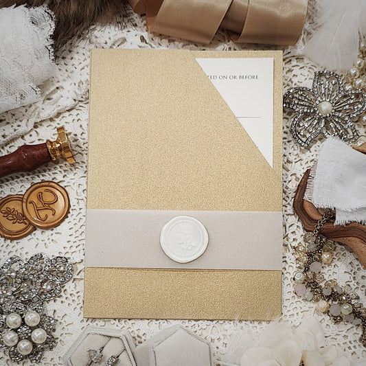 Pocket Wedding Invitation 3405