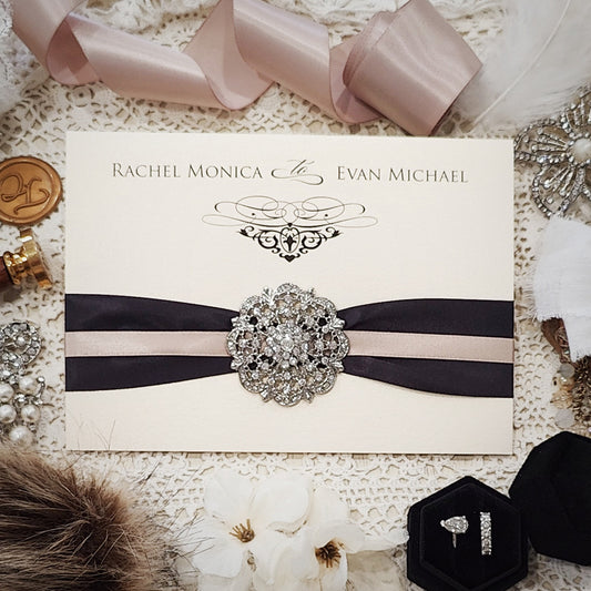 Brooch Wedding Invitation 3509