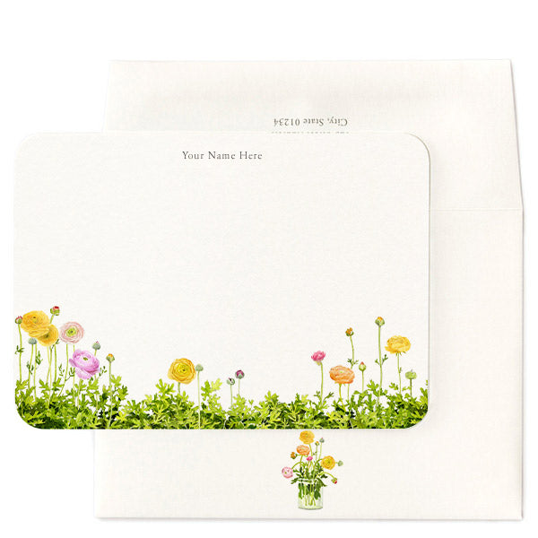 Garden Ranunculus Signature Note Cards