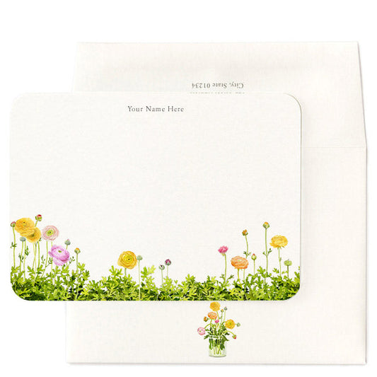Garden Ranunculus Signature Note Cards