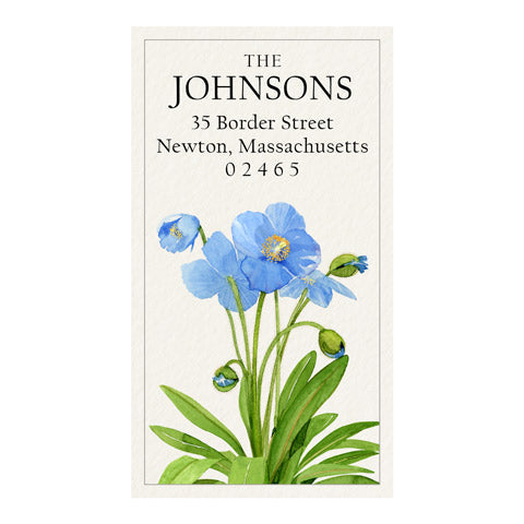 Blue Poppies Panoramic Return Address Labels X Longwood Gardens